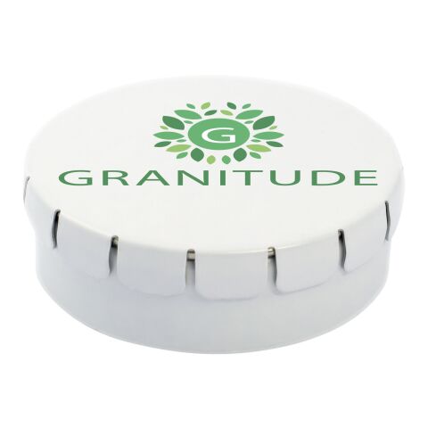 Clic clac sugar free extra strong mints White | Digital Print | front | 42 mm x 42 mm x Ø 45