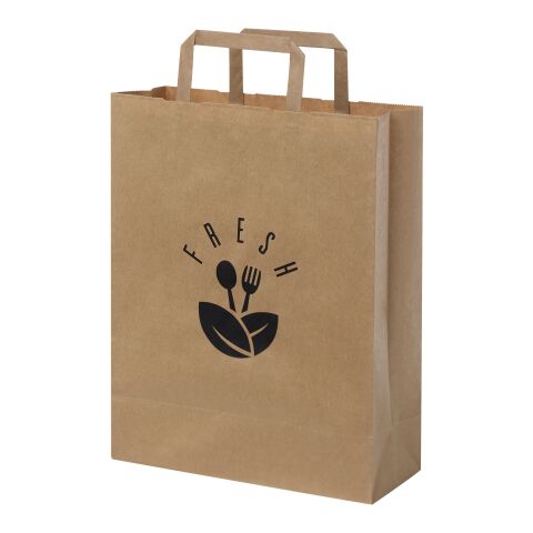 Kraft 80-90 g/m2 paper bag with flat handles - medium