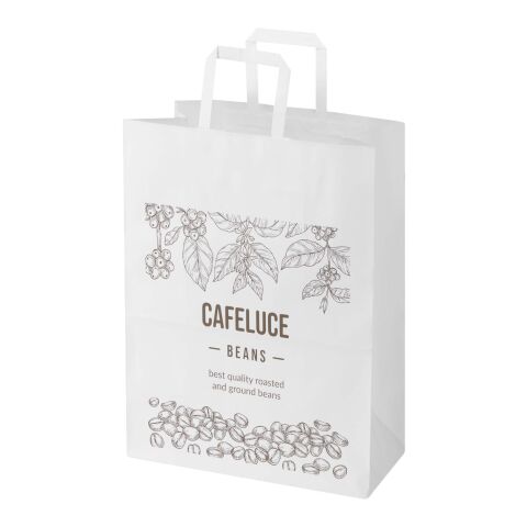 Kraft 80-90 g/m2 paper bag with flat handles - 32 x 17 x 39 cm White | No Branding | not available | not available