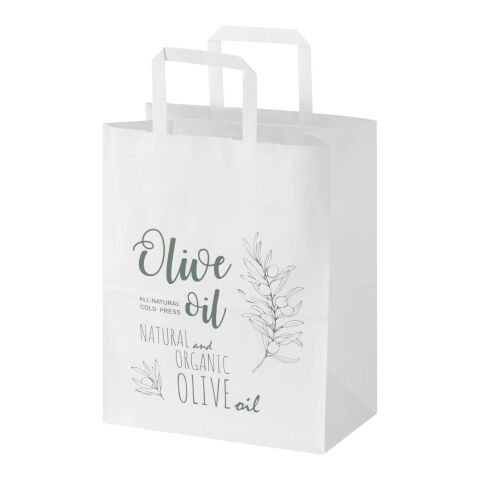 Kraft 80 g/m2 paper bag with flat handles - 25 x 15 x 32 cm White | No Branding | not available | not available
