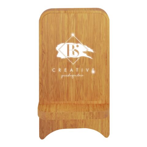 SCX.design W26 10W wooden wireless charging phone stand with light-up logo Wood | No Branding | not available | not available