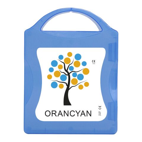 PF Concept Deutschland GmbH Promotional MyKit DIN first aid kit – Transparent blue – not available – custom branded merch with logo for bulk corporate gifts