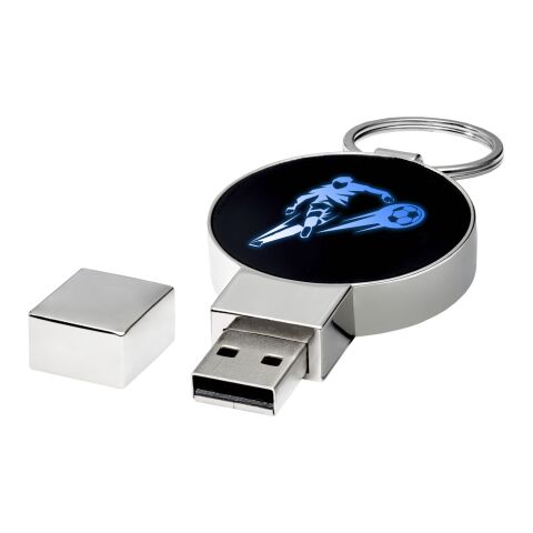Round light-up USB Blue-Solid black-Silver | No Branding | not available | not available | 1 GB