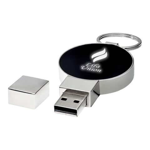 Round light-up USB Standard | Solid black-Silver-White | No Branding | not available | not available | 1 GB