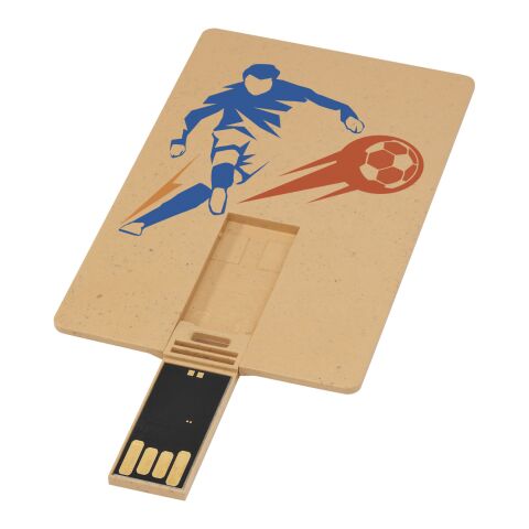 Rectangular degradable credit card USB Kraft brown | No Branding | not available | not available | 1 GB