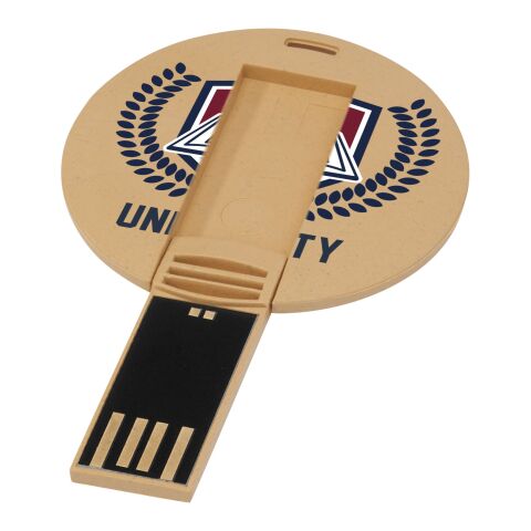 Round degradable USB Kraft brown | No Branding | not available | not available | 1 GB