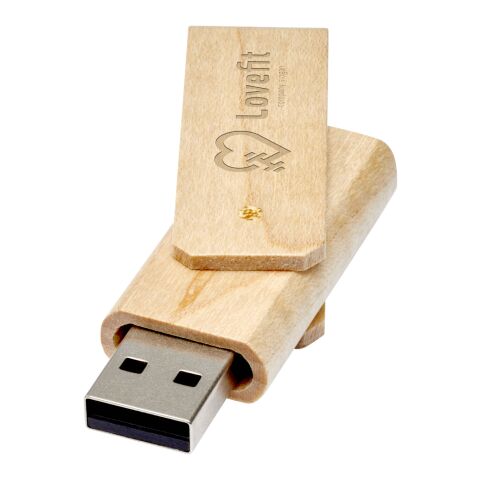 Rotate wooden USB Light brown | No Branding | not available | not available | 1 GB