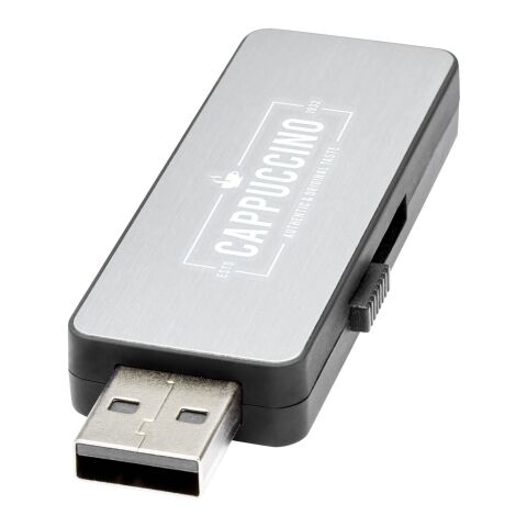 White Light-Up USB stick Solid black-Silver-White | No Branding | not available | not available | 1 GB
