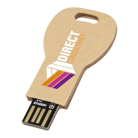 Key-shaped recycled paper USB 2.0 Kraft brown | No Branding | not available | not available | 1 GB