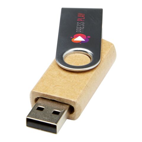 Rotate recycled paper USB 2.0 Kraft brown | No Branding | not available | not available | 2 GB
