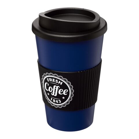 Americano® 350 ml insulated tumbler with grip Blue-Solid black | No Branding | not available | not available