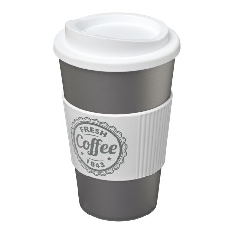 Americano® 350 ml insulated tumbler with grip Silver-White | No Branding | not available | not available