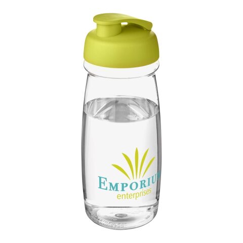 H2O Active® Pulse 600 ml flip lid sport bottle Transparent-Lime | No Branding | not available | not available