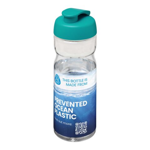 H2O Active® Eco Base 650 ml flip lid sport bottle Transparent-Aqua blue | No Branding | not available | not available