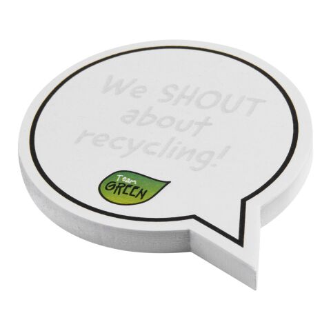 Sticky-Mate® speech bubble-shaped recycled sticky notes White | No Branding | not available | not available