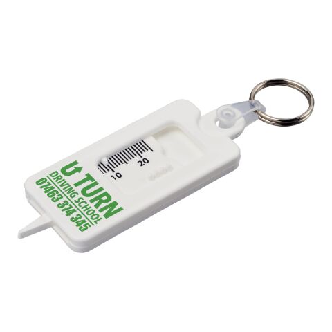 Kym recycled tyre tread check keychain White | No Branding | not available | not available