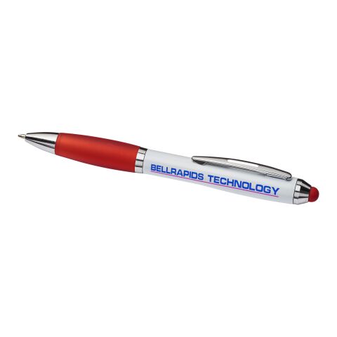 Curvy stylus ballpoint pen White-Red | No Branding | not available | not available