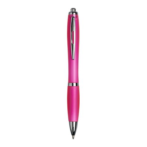 Curvy ballpoint pen with frosted barrel and grip Standard | Pink | No Branding | not available | not available