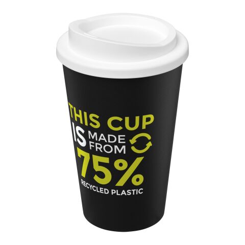 Americano ECO 350 ml recycled tumbler Solid black-White | Not applicable | No Branding | not available | not available