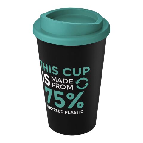 Americano ECO 350 ml recycled tumbler Solid black-Aqua blue | No Branding | not available | not available