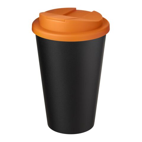 Americano® Eco 350 ml recycled tumbler with spill-proof lid Orange-Solid black | No Branding | not available | not available