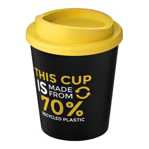 Americano® Espresso Eco 250 ml recycled tumbler Solid black-Yellow | No Branding | not available | not available