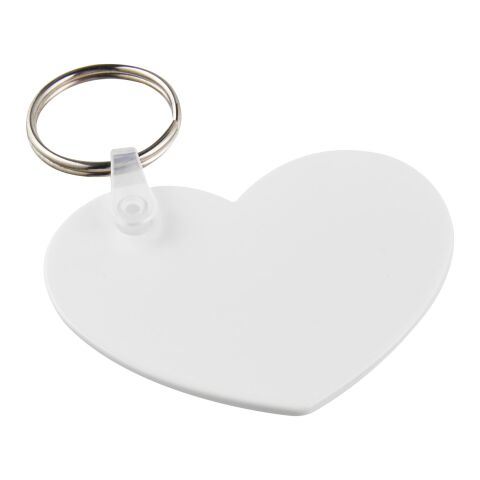 Tait heart-shaped recycled keychain White | No Branding | not available | not available