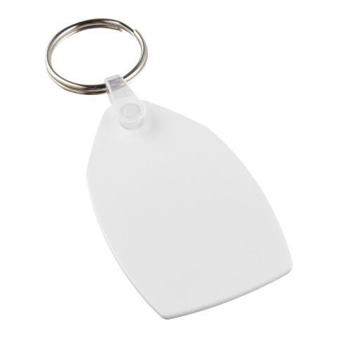 Tait rectangular-shaped recycled keychain White | No Branding | not available | not available