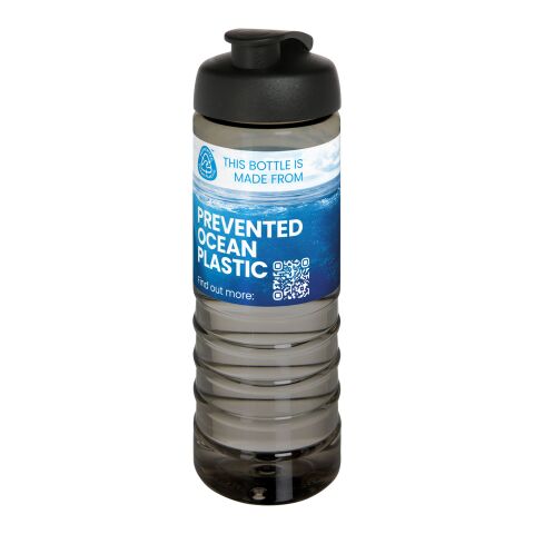 H2O Active® Eco Treble 750 ml flip lid sport bottle Charcoal-Solid black | No Branding | not available | not available