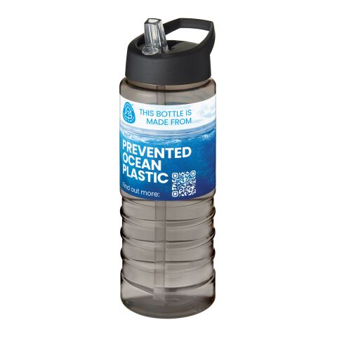 H2O Active® Eco Treble 750 ml spout lid sport bottle Charcoal-Solid black | No Branding | not available | not available