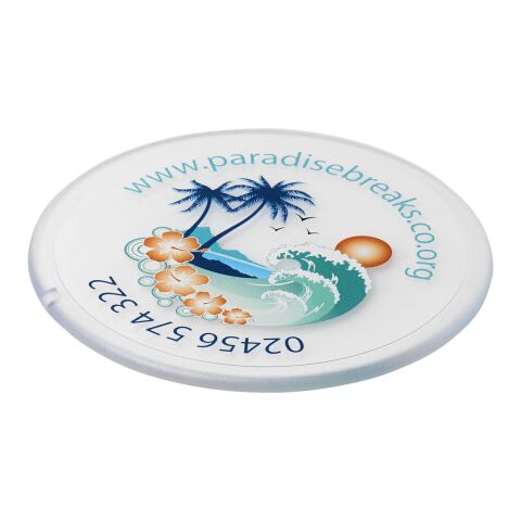 Renzo round plastic coaster White | No Branding | not available | not available