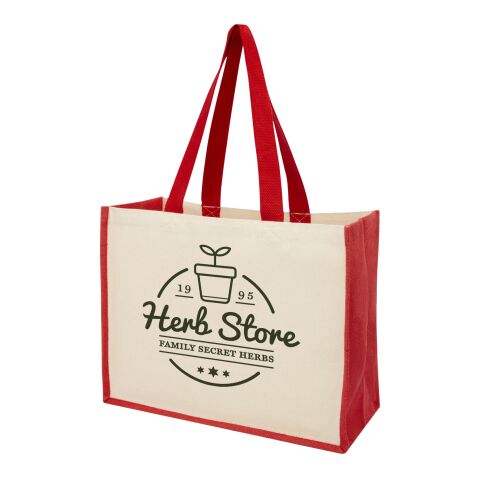 Varai 320 g/m² canvas and jute shopping tote bag 