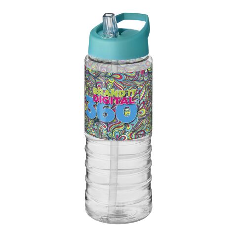 H2O Active® Treble 750 ml spout lid sport bottle Transparent-Aqua blue | No Branding | not available | not available