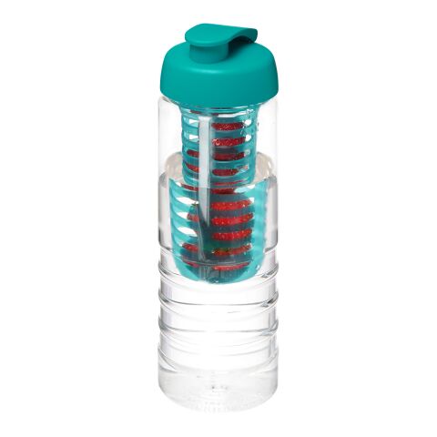 H2O Treble 750 ml flip lid bottle &amp; infuser Standard | White-Aqua blue | No Branding | not available | not available