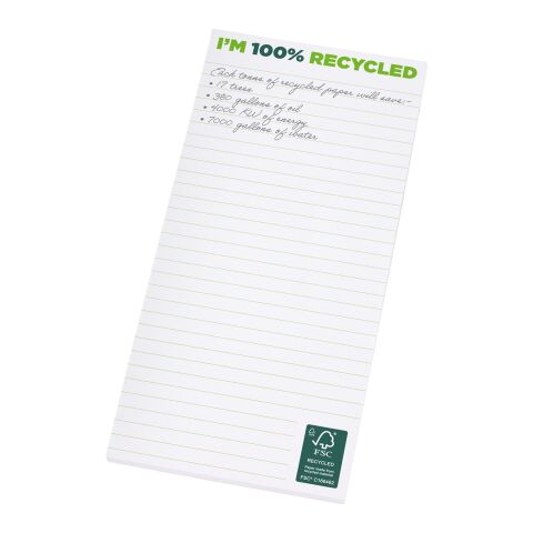 Desk-Mate® 1/3 A4 recycled notepad White | 25 pages | No Branding | not available | not available