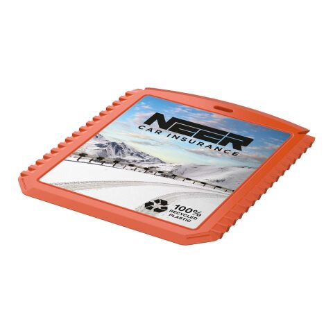 Thrym rectangular recycled plastic ice scraper Orange