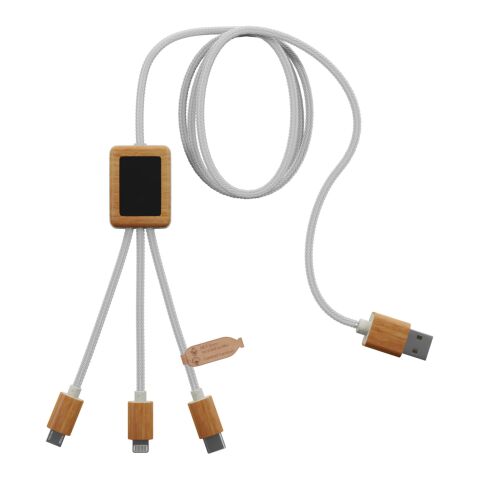 SCX.design C39 3-in-1light-up logo charging cable with squared casing Standard | White | No Branding | not available | not available