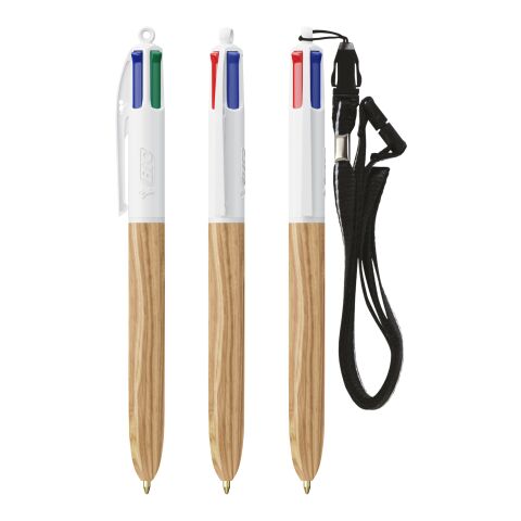 BIC® 4 Colours Wood Style with Lanyard
