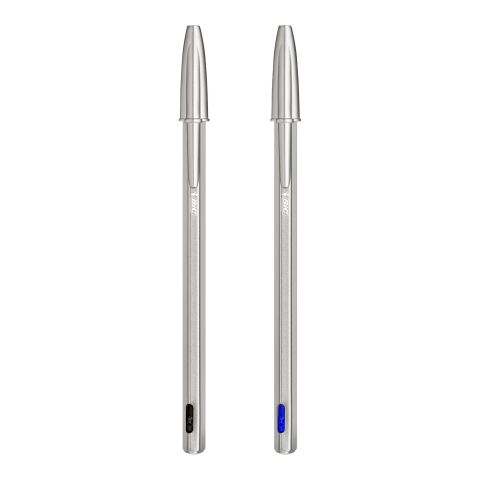 BIC® Cristal® Re New Metal blue ink(1) | Laser Engraving | Barrel-Clip centered | 2.00 mm x 68.00 mm | Blue ink