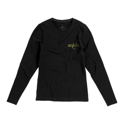 Ponoka long sleeve women&#039;s organic t-shirt Standard | Solid black | 3XL | No Branding | not available | not available | not available