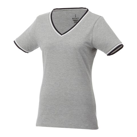 Elbert short sleeve women&#039;s pique t-shirt Standard | Grey melange-Navy-White | XXL | No Branding | not available | not available | not available