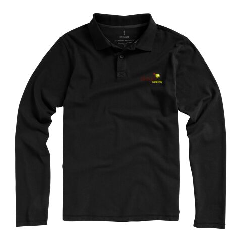 Oakville long sleeve men&#039;s polo Standard | Black | L | No Branding | not available | not available | not available