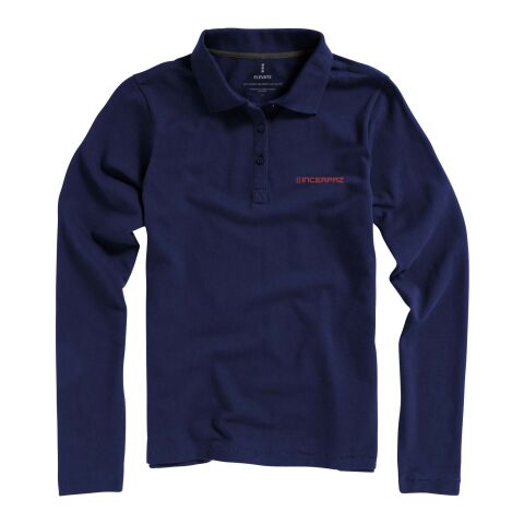 Oakville Long Sleeve Ladies Polo  Standard | Deep blue | XS | No Branding | not available | not available | not available