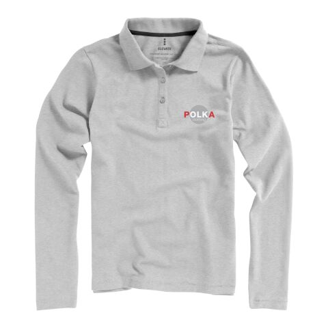 Oakville Long Sleeve Ladies Polo  Standard | Grey melange | XS | No Branding | not available | not available | not available