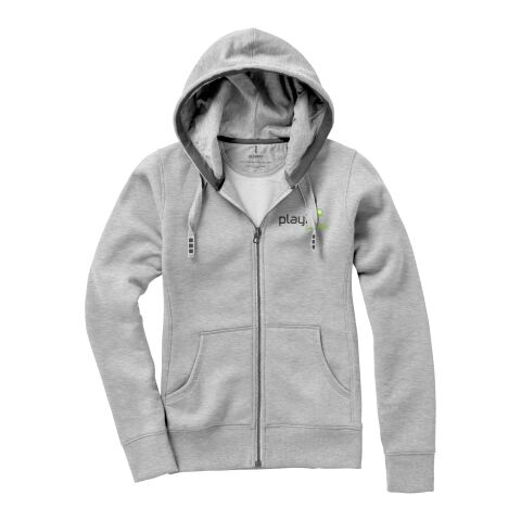 Arora Hooded Full Zip Ladies Sweater Standard | Grey melange | XS | Without Branding | not available | not available | not available
