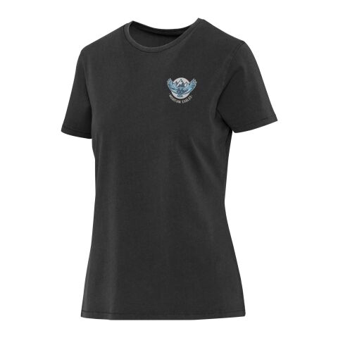 Nanaimo 160 g/m2 short sleeve washed women's t-shirt Standard | Solid black | L | No Branding | not available | not available | not available