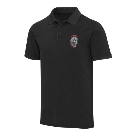 Calgary 200 g/m2 washed men's polo Standard | Solid black | XL | No Branding | not available | not available | not available