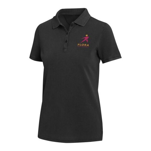 Calgary 200 g/m2 washed women's polo Standard | Solid black | XS | No Branding | not available | not available | not available