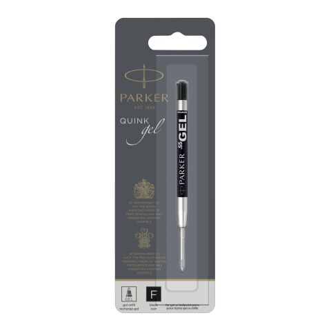 Black ink gel ballpoint pen refill Silver-Solid black | No Branding