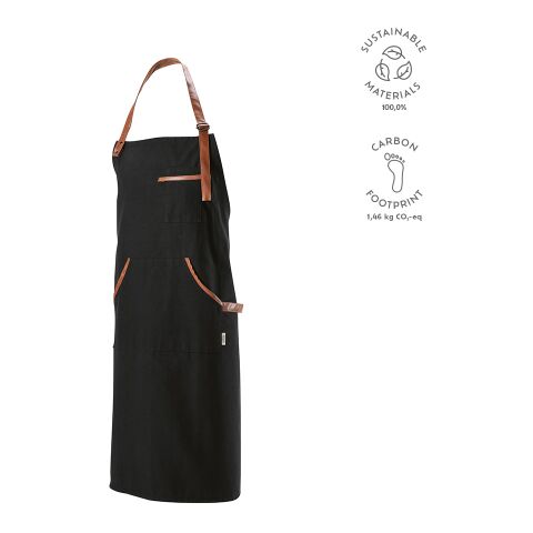 Goya Recycled Cotton Apron 300 gsm Black | Without Branding